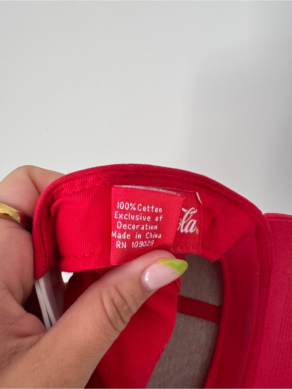 Coca-Cola Red Cap with White Script Logo - Picture 6 of 6